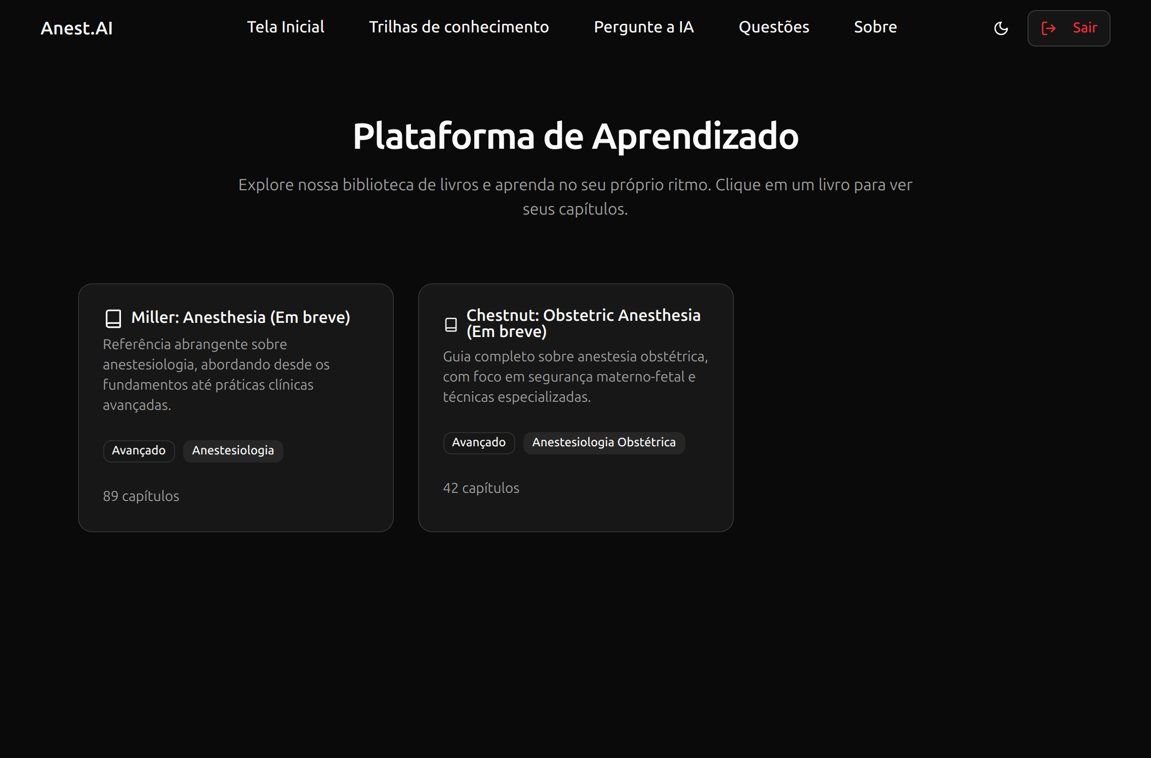 Biblioteca de livros de anestesia